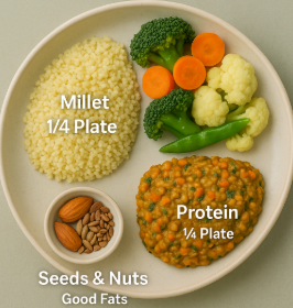 Weightloss MIllet Plate with Portion Size 