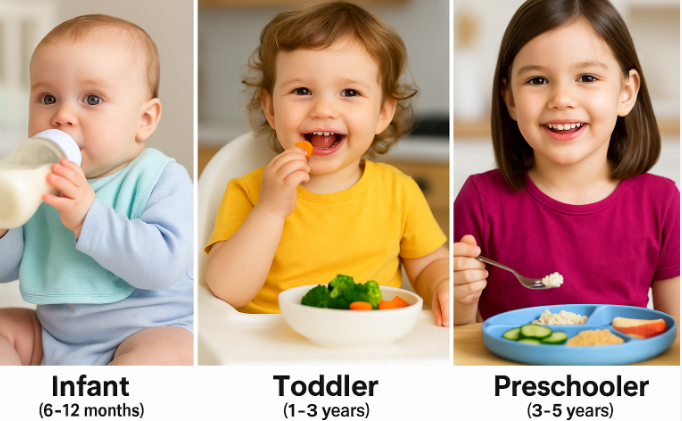 Child Food: Infant vs Toddler vs Pre-School